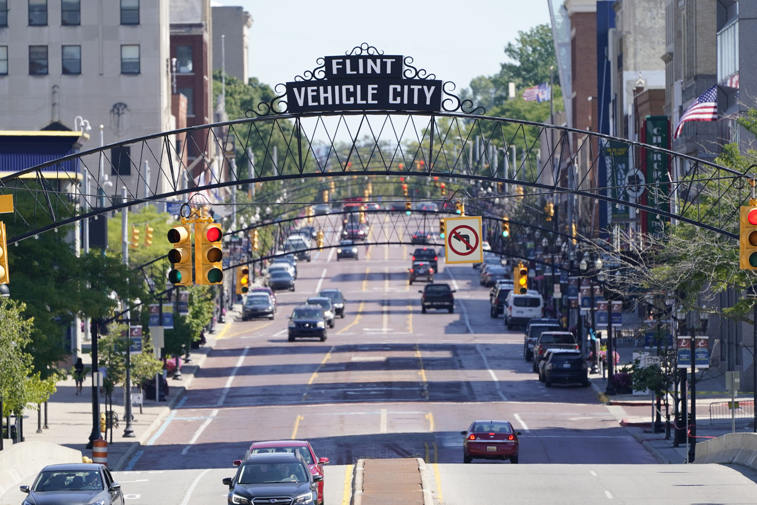 Entrance to Flint Michigan Known as the Vehicle City